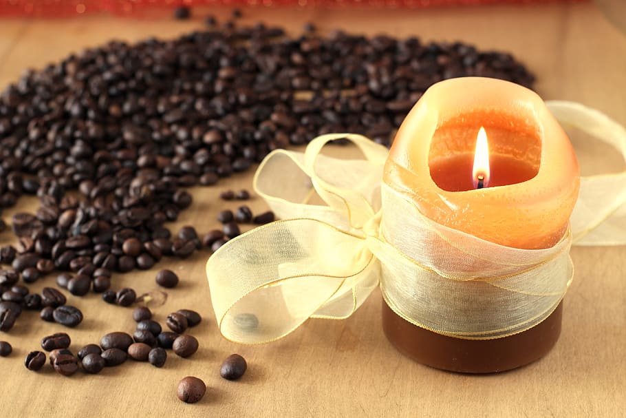 coffee and candle desktop background