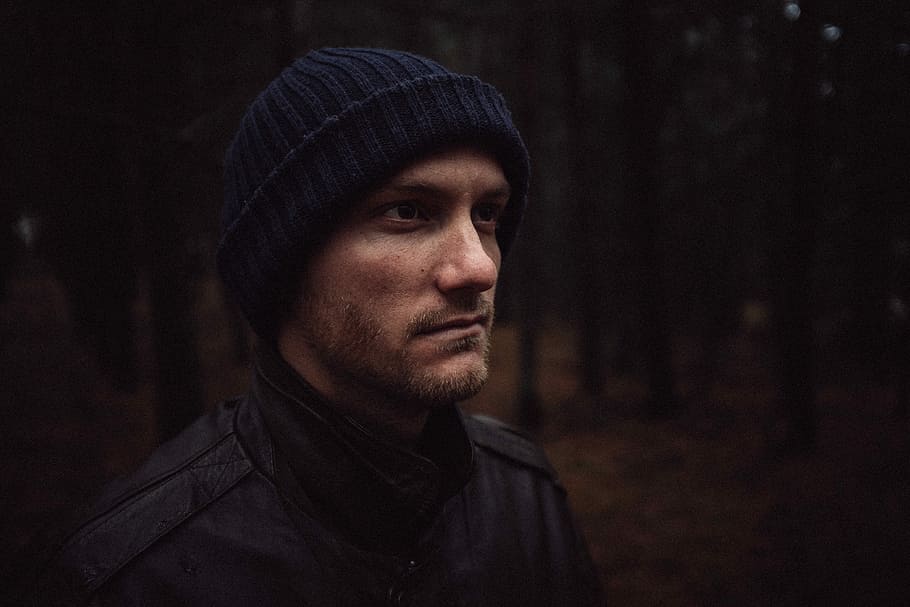 men's black knit cap, one Person, people, males, portrait, outdoors HD wallpaper