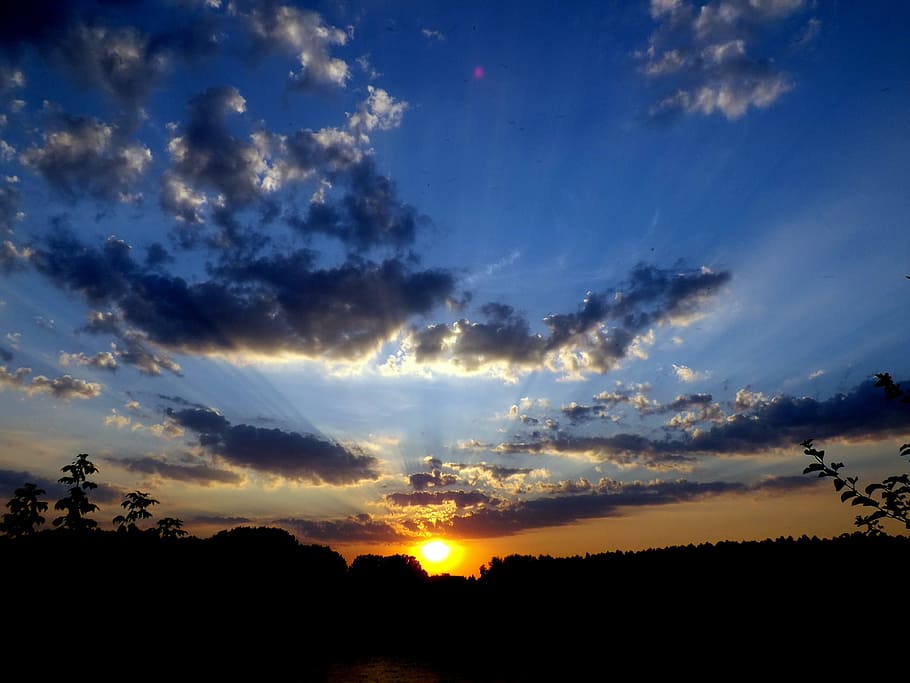 Sunset, Water, Reflection, Twilight, in the evening, shadow HD wallpaper