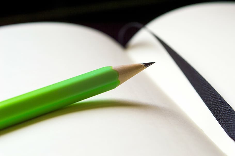 pencil placed on book page, address book, notebook, notes, stationery HD wallpaper