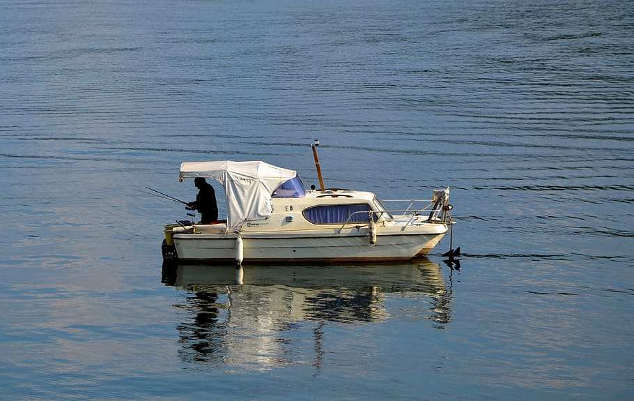 Boot, Lake, Fish, Water, Fischer, relaxation, blue, edersee HD wallpaper