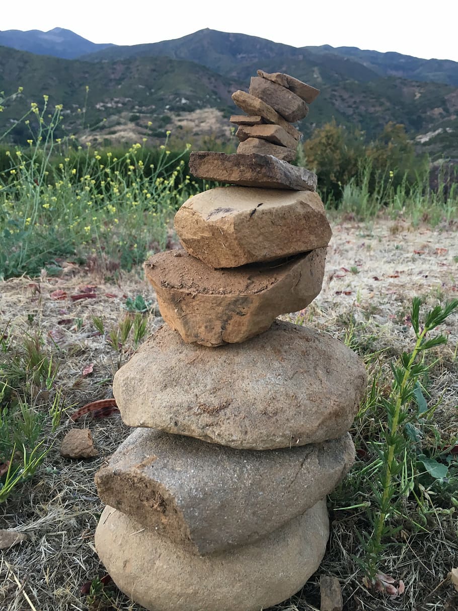 rock sculpture, peace, creativity, stack, balance, solid, nature HD wallpaper