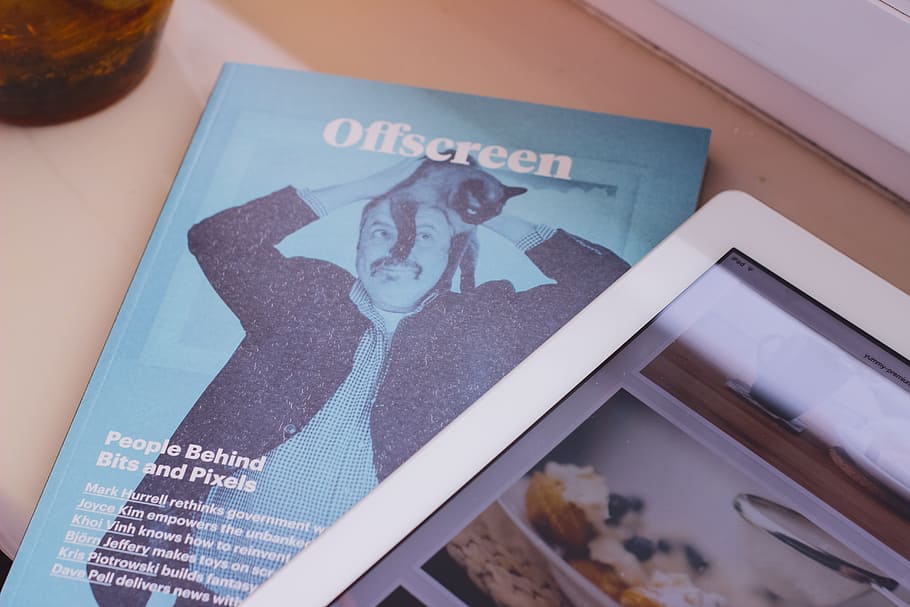magazine, reading, tablet, ipad, technology, human representation HD wallpaper