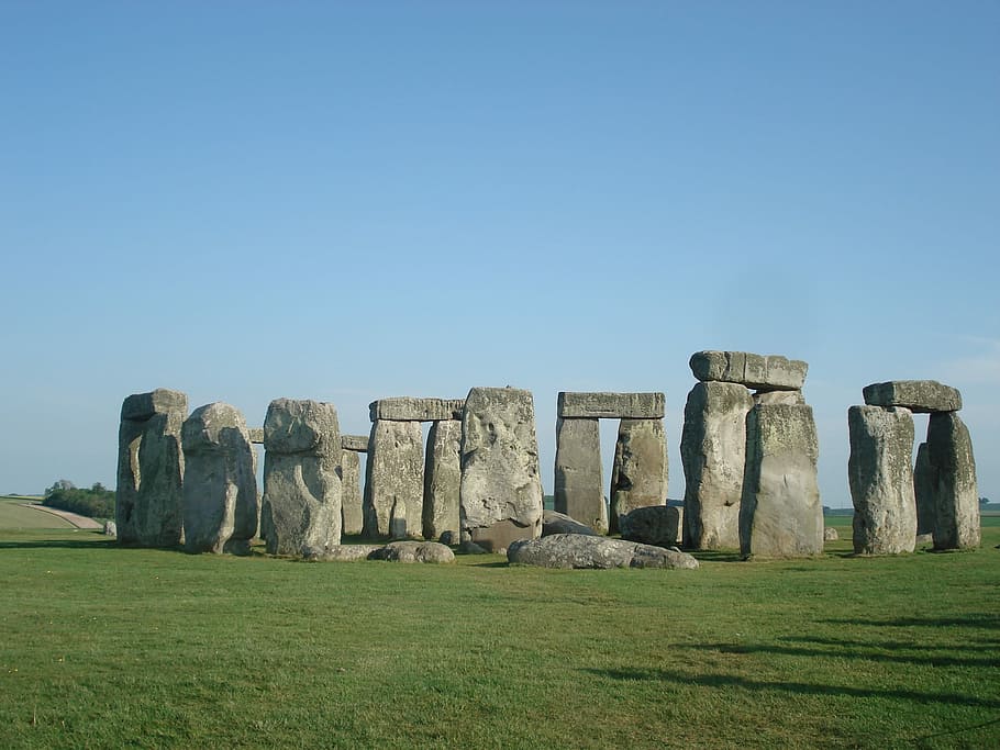 Stonehenge, England, Ancient, day, no people, grass, history HD wallpaper