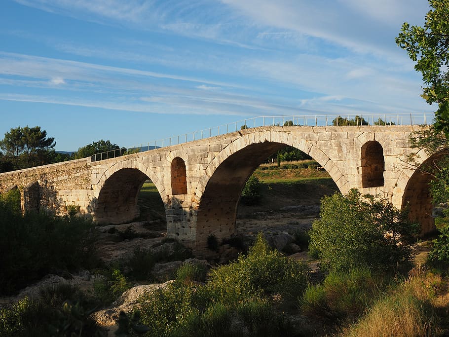 pont julien, bridge, roman stone arch bridge, building, architecture, HD wallpaper