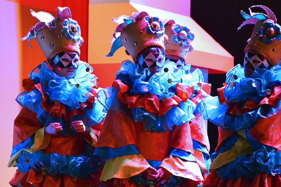 girls, dance, act, representation, disguise, mask, mask - disguise HD wallpaper