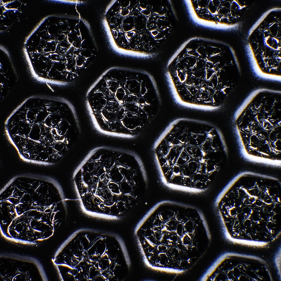 macro photography of gray honeycomb surface, macro photography of honeycombs HD wallpaper
