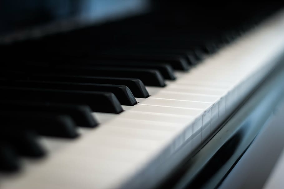 selective focus photography of black piano, melody, classic, music