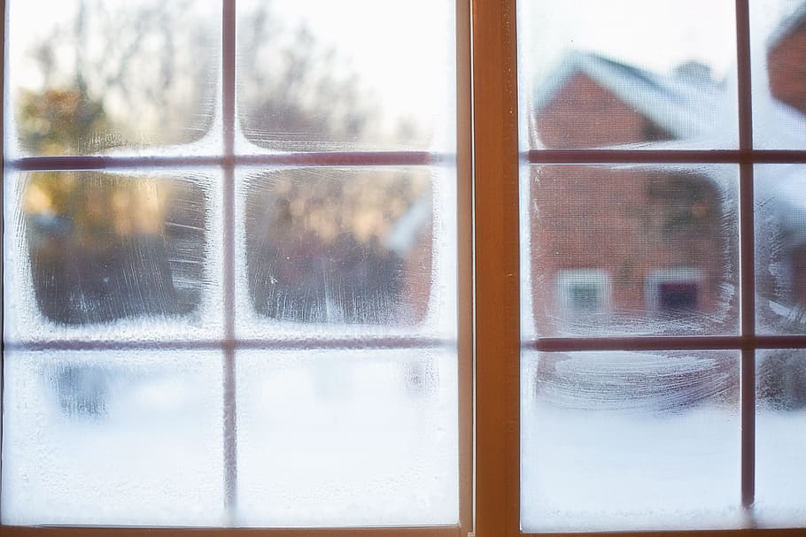 clear glass multi-pane window, frost on window, winter, cold HD wallpaper