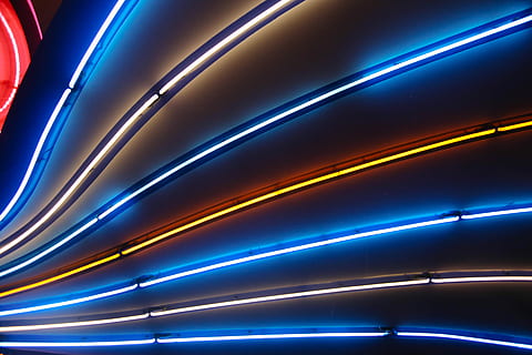 Neon, untitled, shape, curve, colour, lights, multi colored, backgrounds HD wallpaper