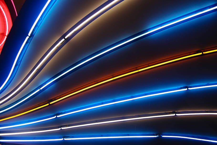 Neon, untitled, shape, curve, colour, lights, multi colored, backgrounds HD wallpaper