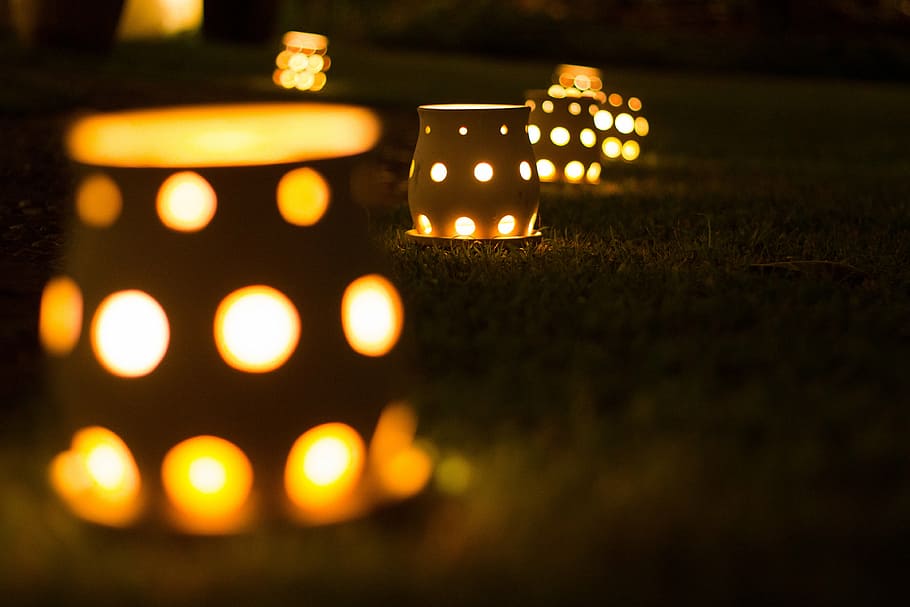evening, light, candle, art, glow, golden, illuminated, flame HD wallpaper