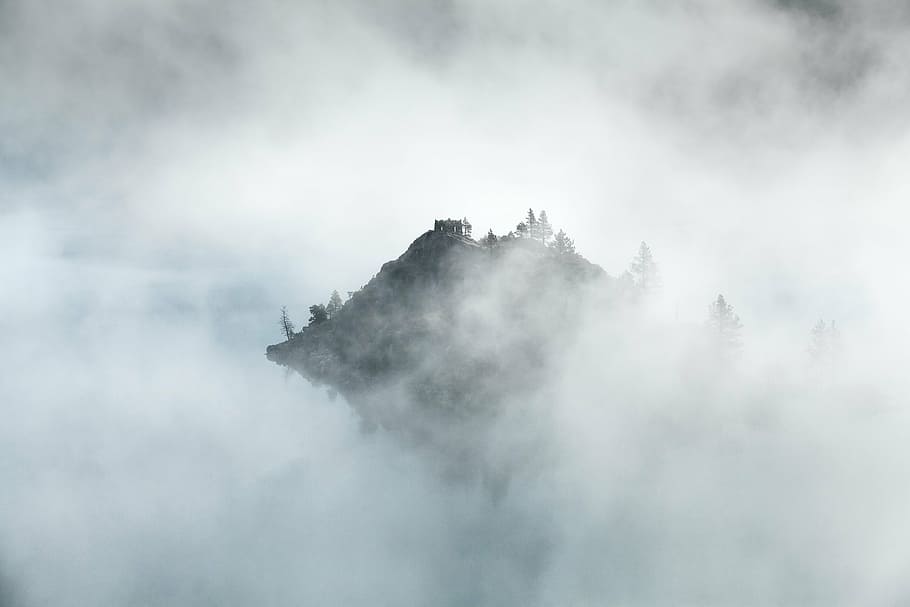 clouds, fog, mist, mountain, mountain peak, nature, outdoors HD wallpaper