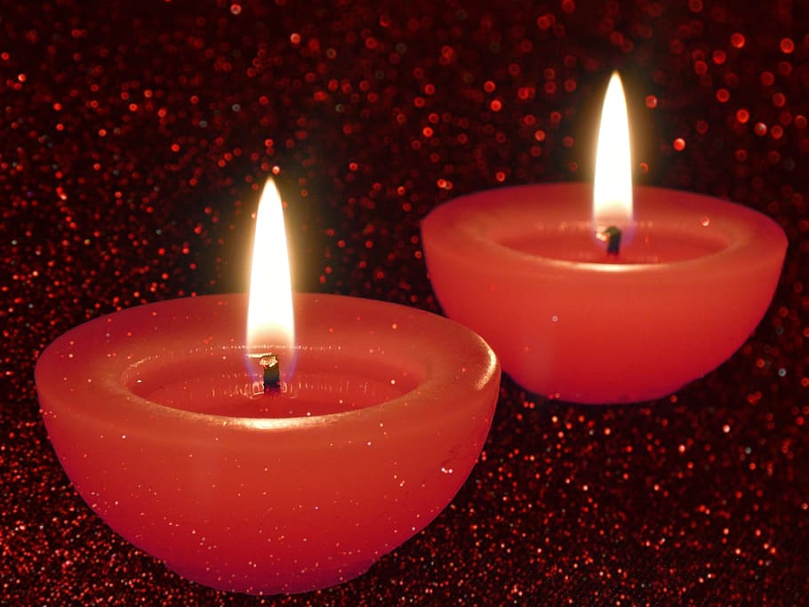 Candles, Burn, Wick, Burns, closeup, fire, red candle, flame HD wallpaper
