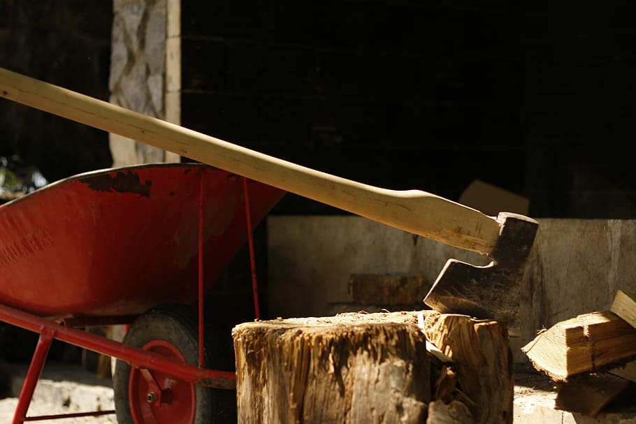 axe, tree, nature, equipment, lumberjack, hand, wood - material HD wallpaper