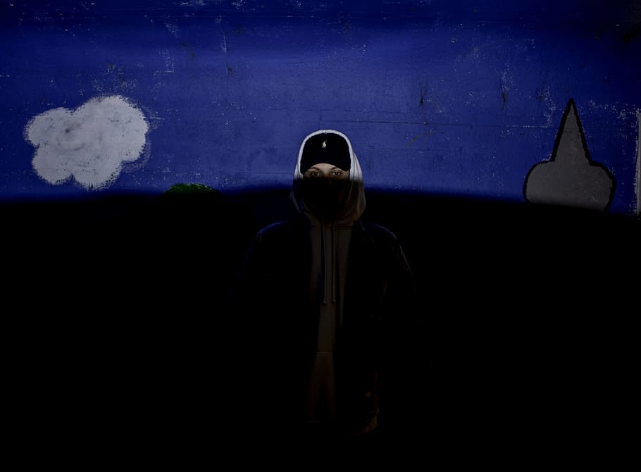 person wearing gray hooded top, woman with white headdress photo HD wallpaper