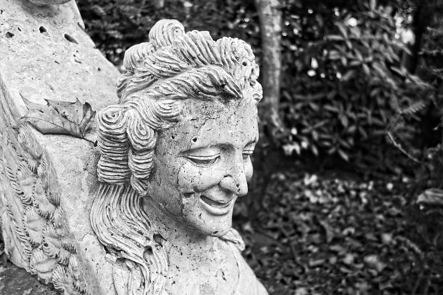 sculpture, stone, sphinx, bench, bench support, art, stone art HD wallpaper