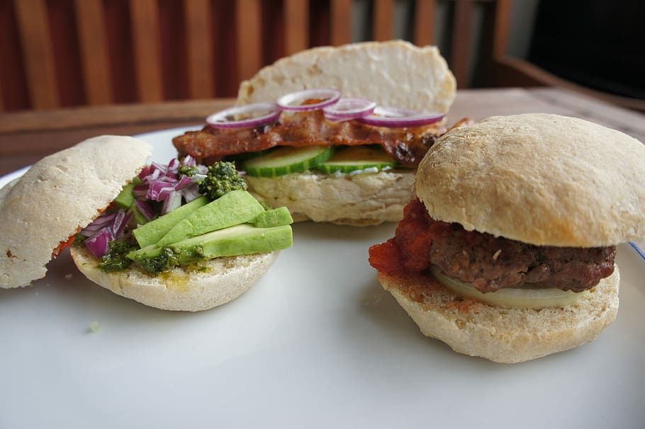 Sandwich, Buns, Lunch, food, food and drink, lettuce, hamburger HD wallpaper