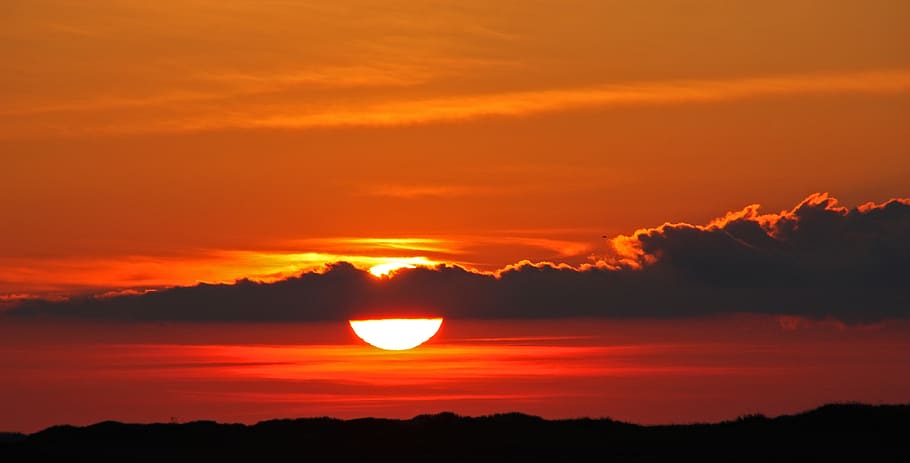 sunset, mood, afterglow, sky, romance, evening sky, clouds HD wallpaper