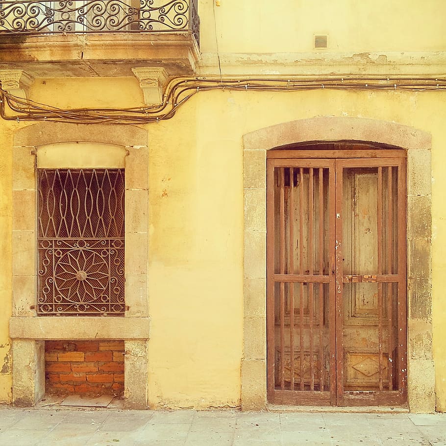 Door, Window, Facade, Peaceful, Stone, old house, urbex, mansion HD wallpaper