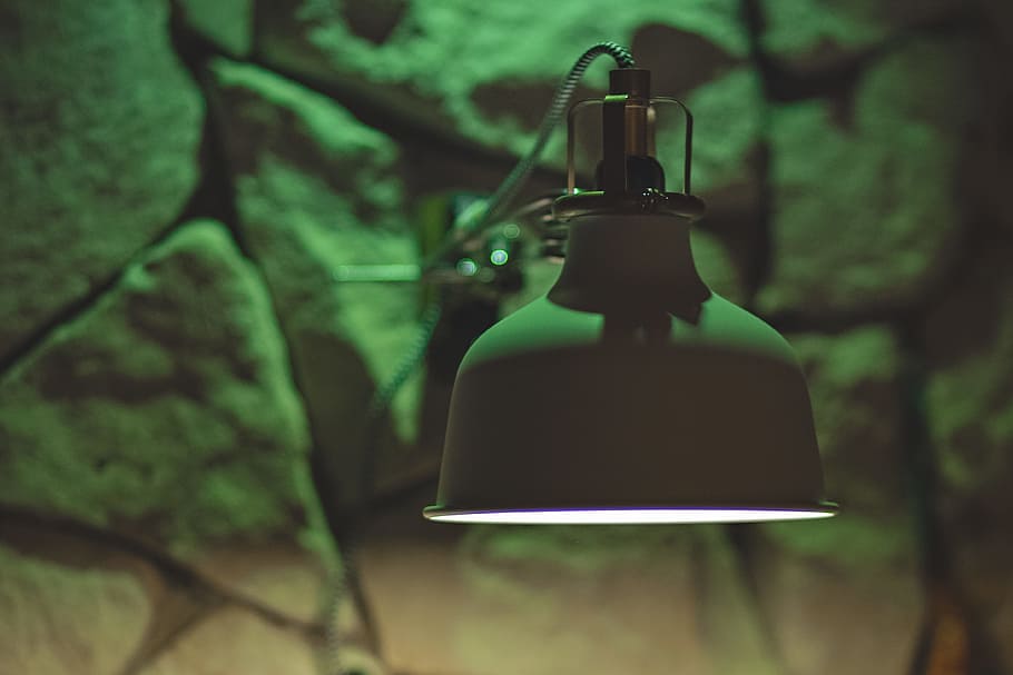 light, rocks, wall, lamp, close-up, lighting equipment, focus on foreground HD wallpaper