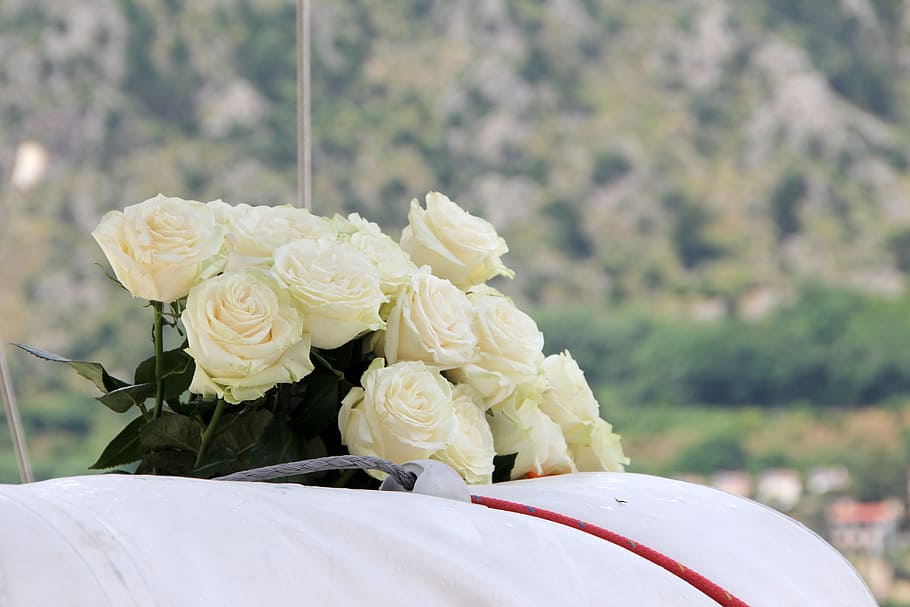 Bridal, Bouquet, White Roses, bridal bouquet, wedding, flowers, HD wallpaper
