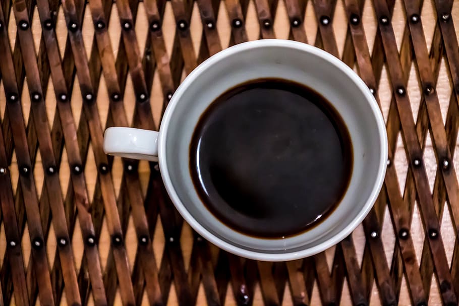 black liquid on white ceramic mug, coffee, cup, cafe, porcelain HD wallpaper