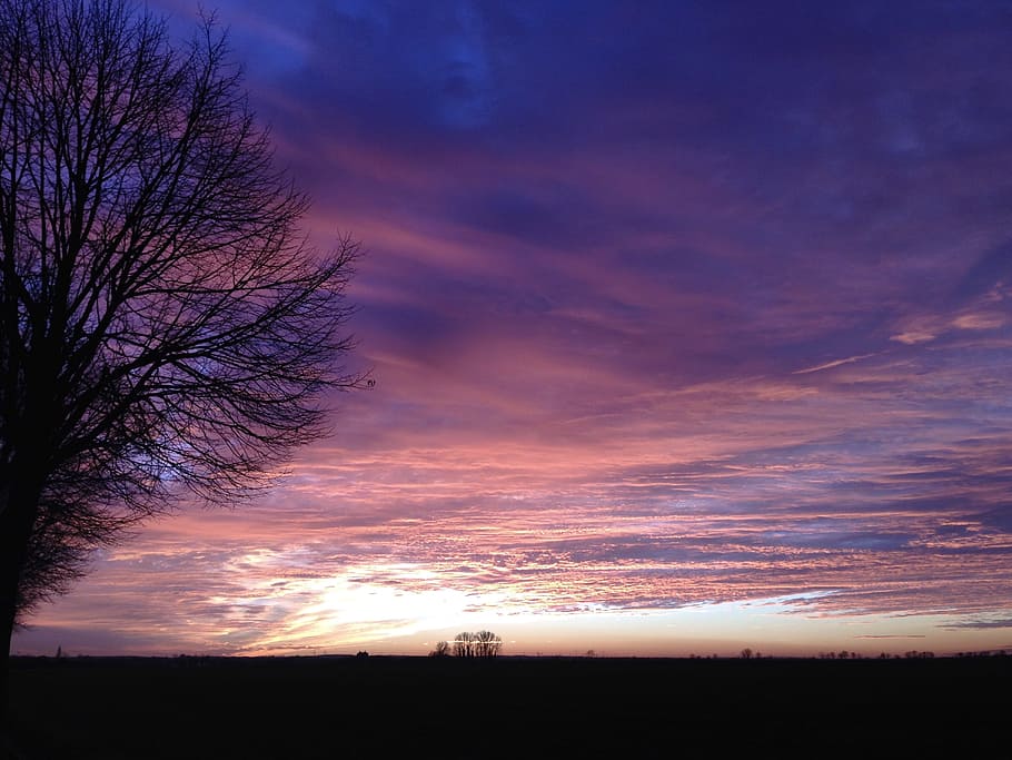 Evening, Sunset, Clouds, Afterglow, evening sky, abendstimmung HD wallpaper