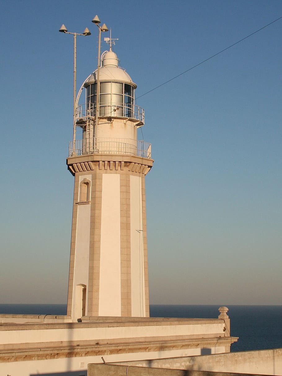 lighthouse, spain, building, javea, home, sea, cliff, coast HD wallpaper