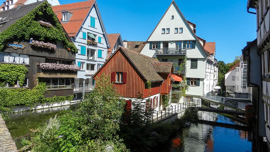 Germany, Ulm, House, Channels, building exterior, architecture HD wallpaper