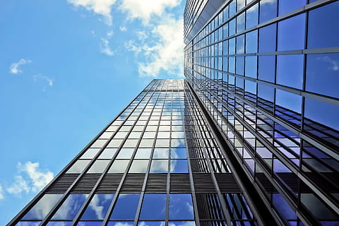 low angle photo of high rise building, architecture, skyscraper HD wallpaper