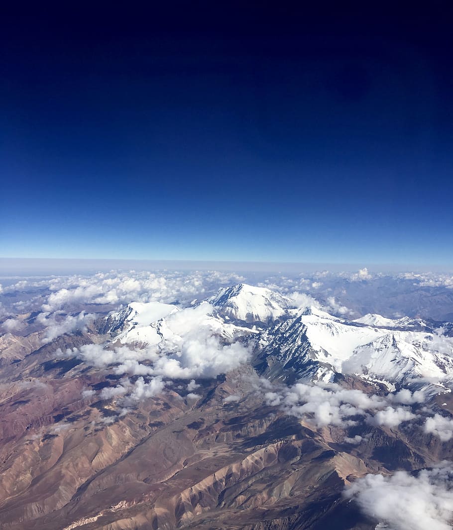 aerial photography of snow covering mountain at daytime, aerial photography of mountain covered snow at daytime HD wallpaper