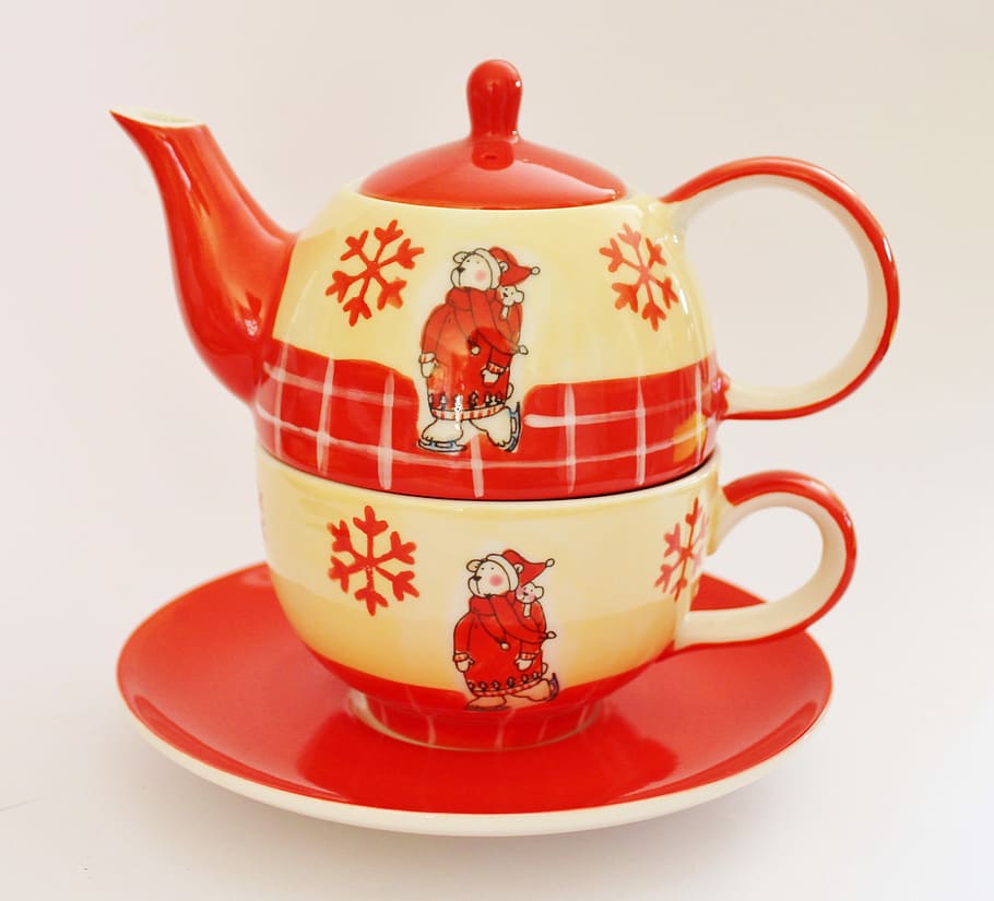 red and white ceramic teapot, Cup, Tableware, Porcelain, cultures HD wallpaper