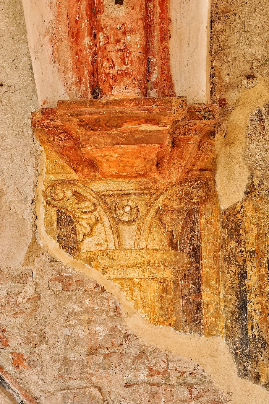 paint, wall, tinte, texture, color, ancient, gothic, old, romanesque style HD wallpaper