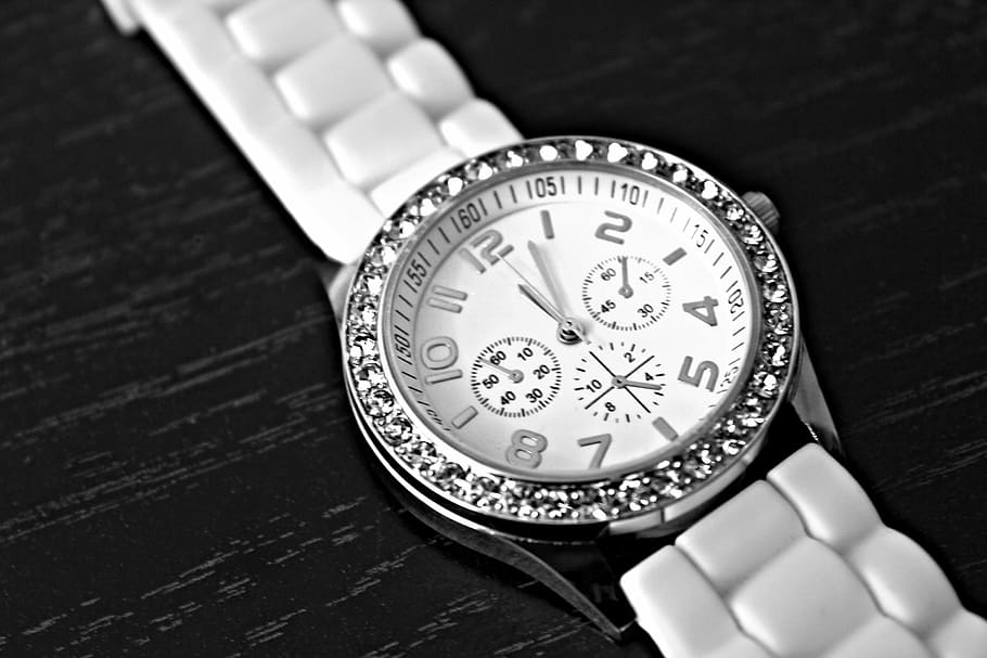 time, watch, black and white, clock, close-up, wristwatch, indoors HD wallpaper