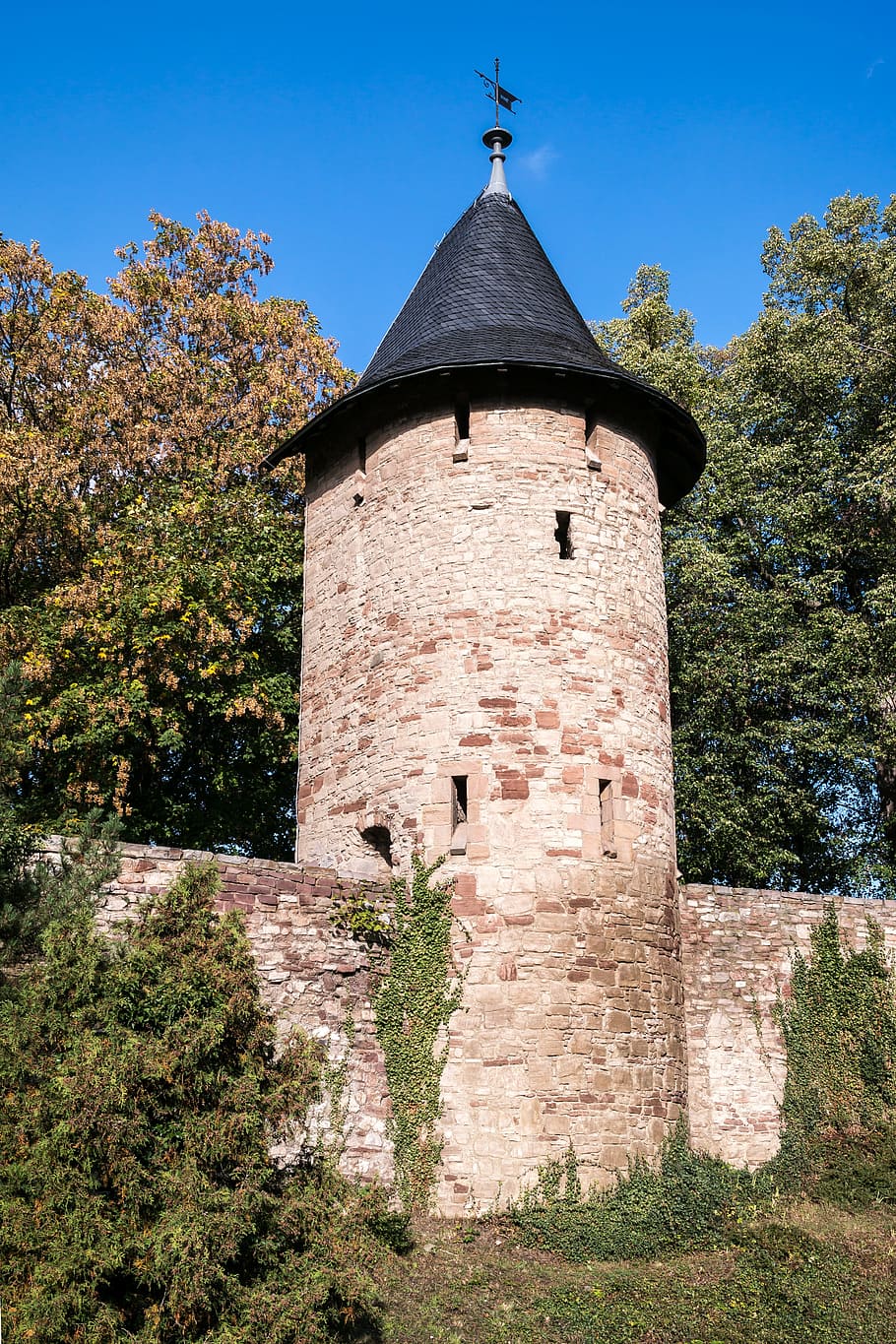city wall, watchtower, wernigerode, defensive tower, defense HD wallpaper