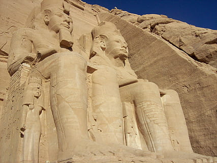 architectural photography of sand temple, Abu Simbel, Egypt HD wallpaper