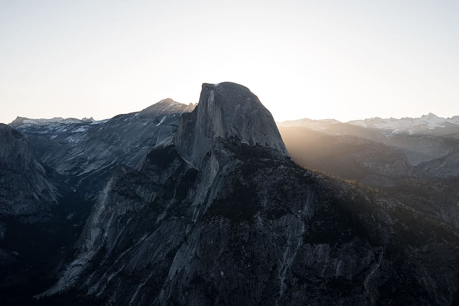 aerial photo of mountainm, mountain peak, rocky mountain, front HD wallpaper