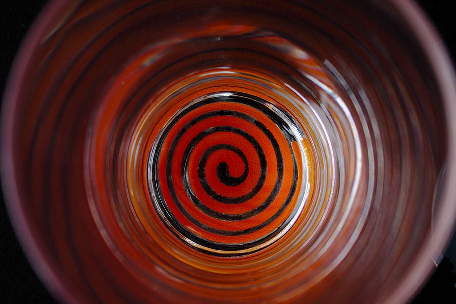 spiral, orange, circles, hoops, close-up, geometric shape, no people HD wallpaper