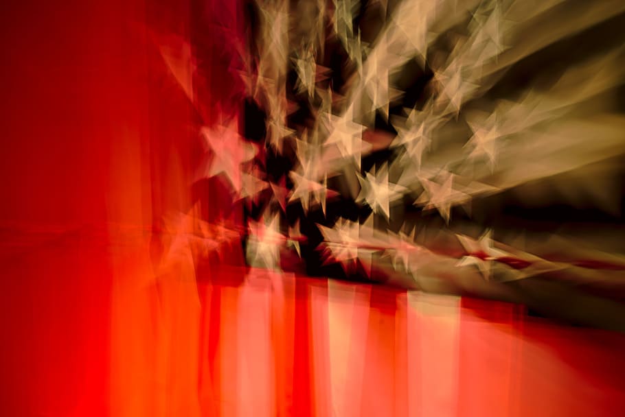 flag, stars, blur, motion, abstract, red, blurred motion, backgrounds HD wallpaper
