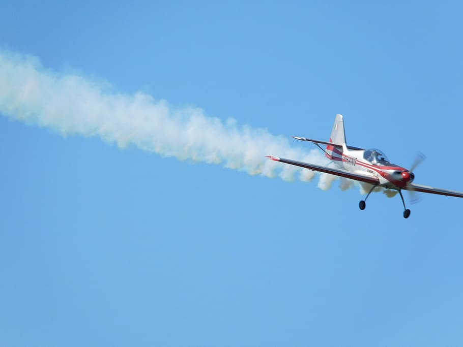 plane, airplane, wake, sky, acrobatic, aerobatic airplane, evolution HD wallpaper