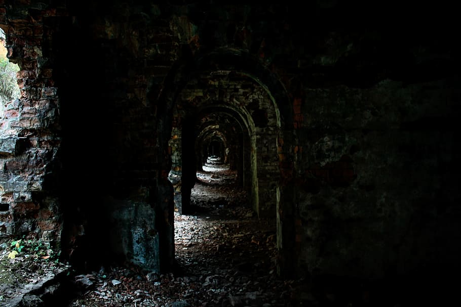 dark, tunnel, rock, architecture, built structure, history HD wallpaper