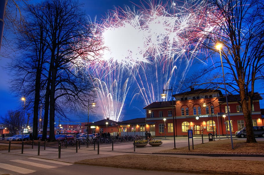 Alingsås, Firework, Slow, Shutter Speed, slow shutter speed HD wallpaper