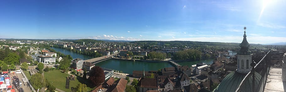 panorama, city, solothurn, switzerland, cityscape, architecture, HD wallpaper