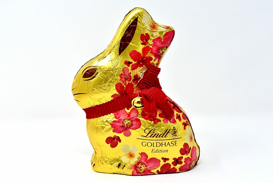 gold Goldhase rabbit figurine, easter bunny, chocolate, delicious HD wallpaper