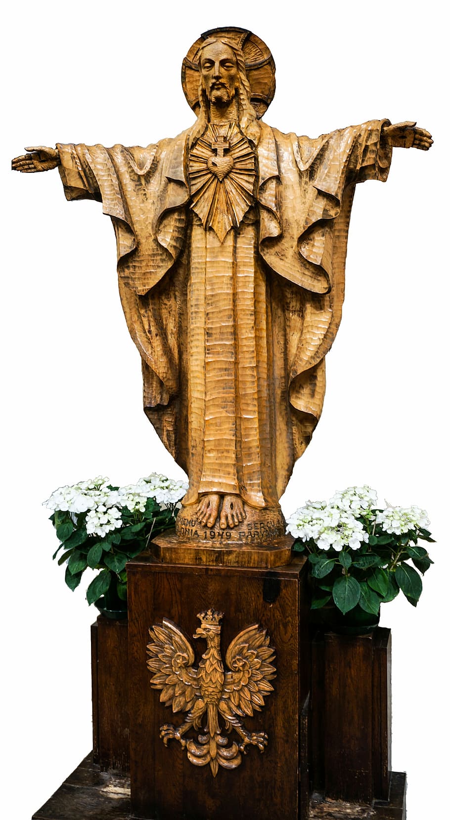 Paris, Statue, Figure, Christ, Wood, poland, flower, sculpture HD wallpaper