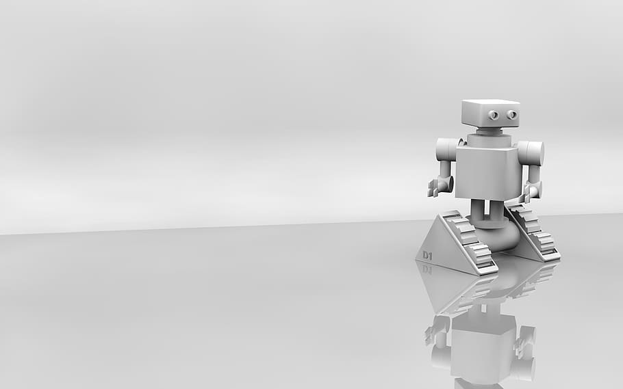 grey metal robot, 3d, print, wallpaper, ai, machine, robotic