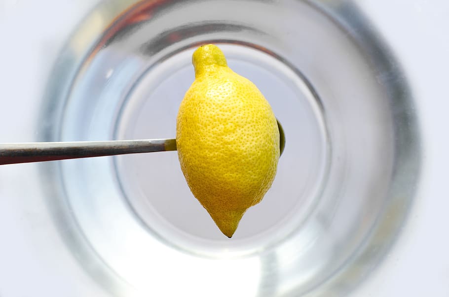 spoon, water, yellow, glass, citrus, close-up, fresh, fruit, lemon HD wallpaper
