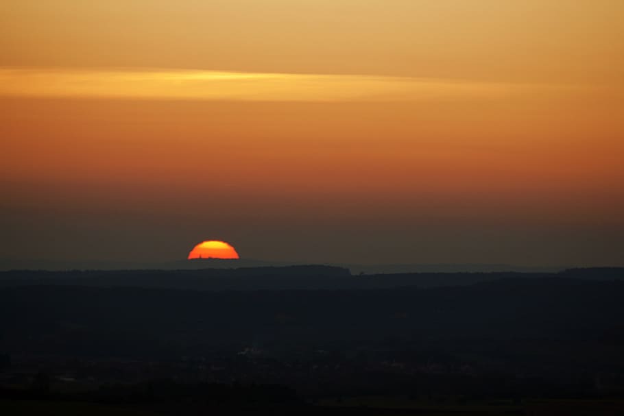 sunrise, sunset, sky, landscape, morning, abendstimmung, red HD wallpaper