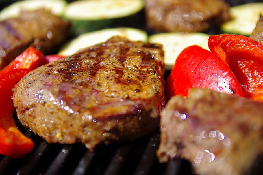 close up photography of grilled meat, steak, barbecue, bbq HD wallpaper